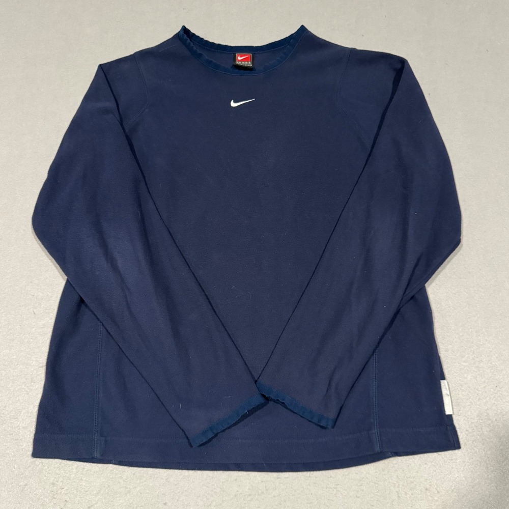 Nike Thermal Top Boys XL 18-20 Navy Blue Vintage Therma-FIT Long Sleeve Fleece